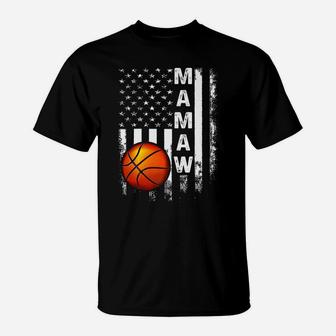 Basketball Mamaw American Flag Vintage Christmas Xmas T-Shirt | Crazezy UK