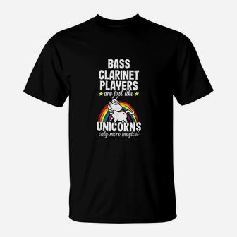 Bass Clarinet Player Unicorns Music Instrument T-Shirt | Crazezy