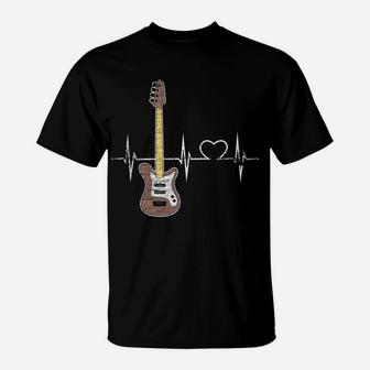 Bass Guitar Heartbeat Love Bassist T-Shirt | Crazezy DE