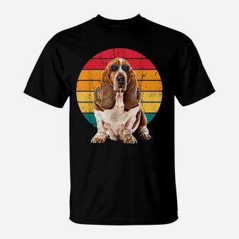 Basset Hound Men Women Retro Vintage Dog Lover Owner Dad Mom T-Shirt | Crazezy