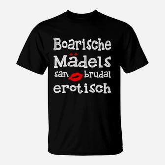 Bayerisches T-Shirt Boarische Mädels san brutal erotisch, Lustiges Statement-Shirt - Seseable