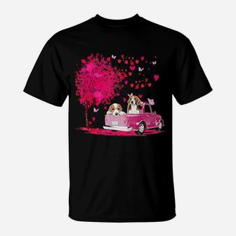 Beagle Couple Truck Happy Valentine's Day Gifts T-Shirt - Monsterry