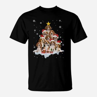 Beagle Dog Christmas Tree Dog Xmas Gift Dog Dad Mom Lover T-Shirt | Crazezy CA