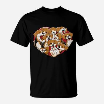 Beagle Heart Shape Dog Lovers Valentines Day T-Shirt - Monsterry DE