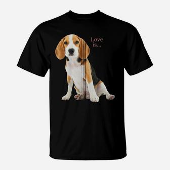 Beagle Shirt Beagles Tee Love Is Dog Mom Dad Puppy Pet Cute Zip Hoodie T-Shirt | Crazezy UK