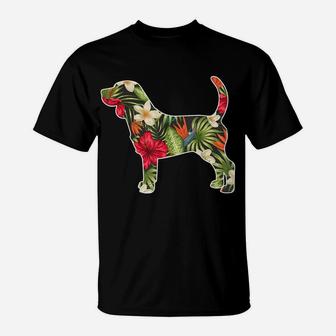Beagle Summer Dog Lover Tropical Floral Print Flower Men T-Shirt | Crazezy UK