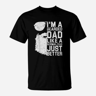 Bearded Dad Funny Beard Humor Fathers Day Gift Idea T-Shirt | Crazezy