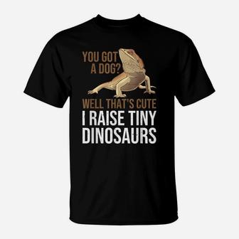 Bearded Dragon Gift Men Women Funny I Raise Tiny Dinosaurs T-Shirt | Crazezy UK