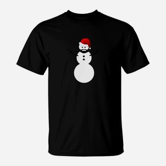 Bearded Snowman Funny Snowman T-Shirt - Thegiftio UK
