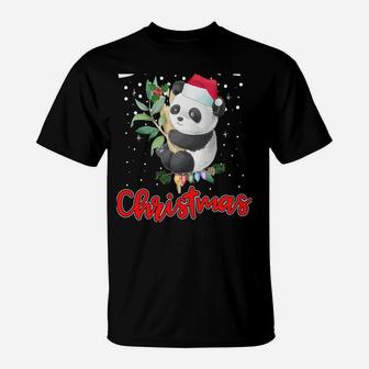 Beary Merry Christmas For Panda Bear Lovers Funny Xmas Sweatshirt T-Shirt | Crazezy