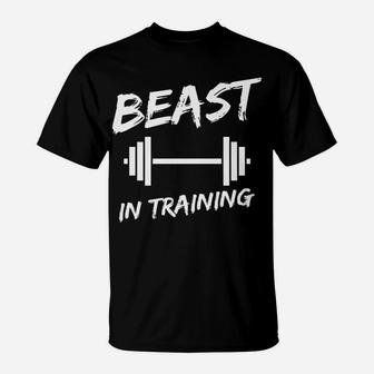 Beast In Training Father Son Fitness Bodybuilding Matching T-Shirt | Crazezy