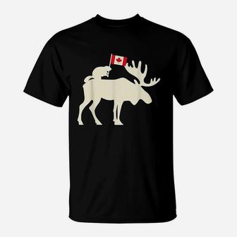 Beaver Moose Canadian Flag Canada T-Shirt | Crazezy AU