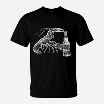 Beer Drinking Lobster Craft Beer Beach Vacation Gift T-Shirt | Crazezy CA