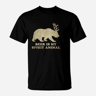 Beer Is My Spirit Animal Bear T-Shirt | Crazezy