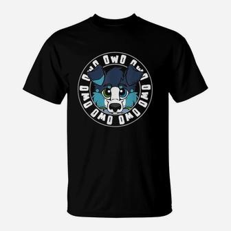 Begging Wolf Fursona Owo Furry T-Shirt | Crazezy UK