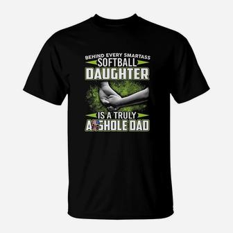 Behind Softball Daughter Is An Dad T-Shirt | Crazezy AU