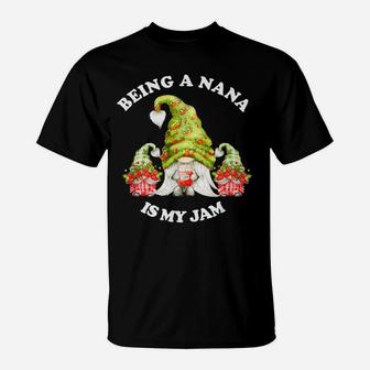 Being A Nana Is My Jam Cute Strawberry Gnome Mothers Day T-Shirt | Crazezy