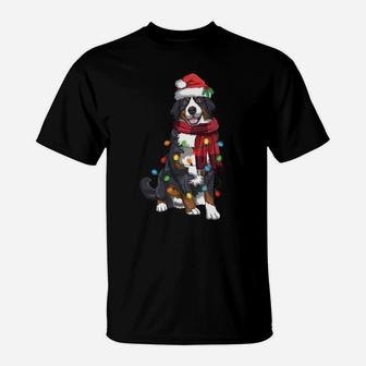 Bernese Mountain Christmas Light Funny Dog Lover Xmas Gift Sweatshirt T-Shirt | Crazezy