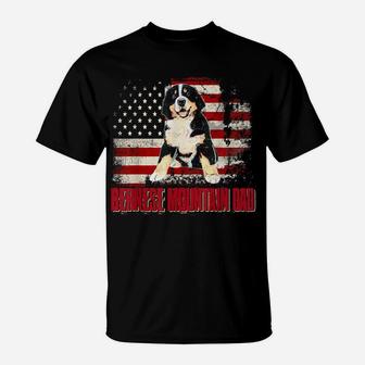 Bernese Mountain Dad American Flag 4Th Of July Dog Lovers T-Shirt | Crazezy UK
