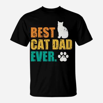 Best Cat Dad Ever Cat Lover Pet Owner Retro Vintage T-Shirt | Crazezy AU