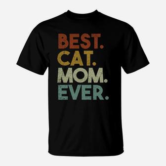 Best Cat Mom Ever Retro Crazy Cat Lady Gift T-Shirt | Crazezy DE