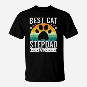Best Cat Stepdad Ever Funny Cat Lovers Stepdad T-Shirt | Crazezy