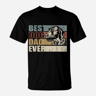 Best Dog Dad Ever Funny Glasses German Wirehaired Pointer T-Shirt | Crazezy UK