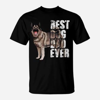 Best Dog Dad Ever Norwegian Elkhound Dog Lovers T-Shirt | Crazezy