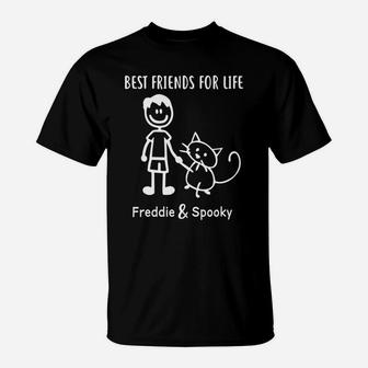 Best Friends For Life Name And Name Cat T-Shirt - Thegiftio UK