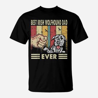 Best Irish Wolfhound Dog Dad Ever Retro Fathers Day T-Shirt | Crazezy