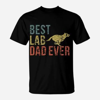 Best Lab Dad Ever Retro Vintage Labrador Dog Father T-Shirt | Crazezy