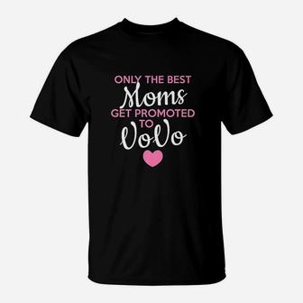 Best Moms Get Promoted To Vovo Grandma T-Shirt | Crazezy