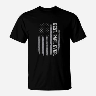 Best Papi Ever Vintage American Flag T-Shirt | Crazezy