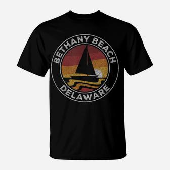 Bethany Beach Delaware Vintage Sailboat 70S Retro Sunset T-Shirt | Crazezy AU