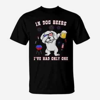 Bichon Frise American Sunglasses Usa Flag 4Th Of July Dog T-Shirt - Monsterry
