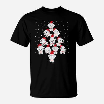 Bichon Frise Christmas Tree Matching Family Xmas Tree Gifts T-Shirt | Crazezy