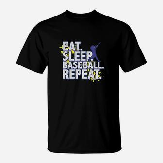 Big Boys Eat Sleep Baseball Repeat T-Shirt | Crazezy UK