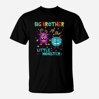 Big Brother Of The Little Monster Birthday Monster T-Shirt | Crazezy DE