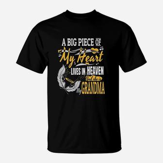 Big Piece Of My Heart Lives In Heaven She Is My Grandma T-Shirt | Crazezy CA