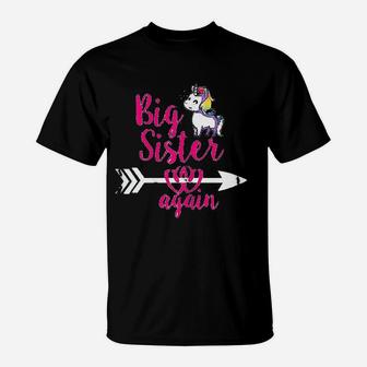 Big Sister Again Sibling Older Daughter Gift T-Shirt | Crazezy CA