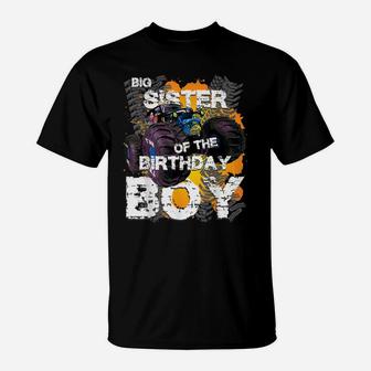 Big Sister Of The Birthday Boy Monster Truck Matching T-Shirt | Crazezy AU