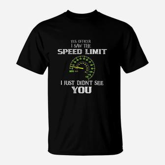 Biker Yes Officer Speed Funny For Sport Bikes T-Shirt | Crazezy UK