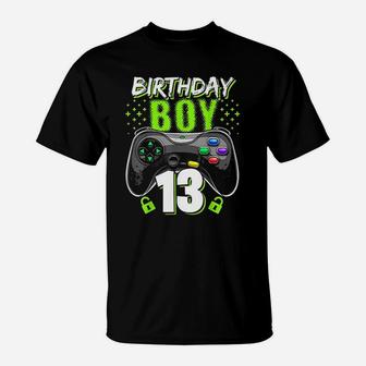 Birthday Boy 13 Video Game Controller Gamer 13Th Birthday T-Shirt | Crazezy CA