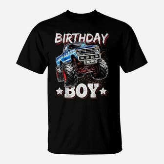 Birthday Boy Monster Truck Birthday Party Gift For Boys Kids T-Shirt | Crazezy AU