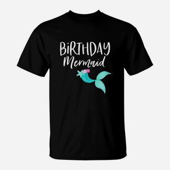 Birthday Mermaid Birthday Party Girl Mama Squad Mom T-Shirt | Crazezy UK