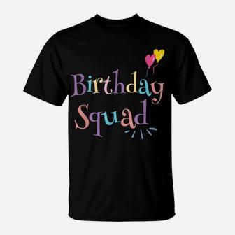 Birthday Squad Birthday Party Gift Pastel T-Shirt | Crazezy