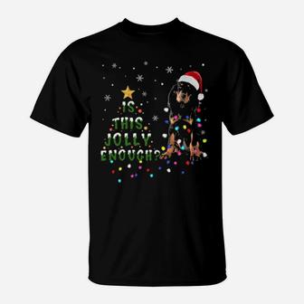 Black And Tan Coonhound Santa T-Shirt - Monsterry AU