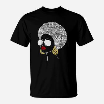 Black History Month African American Hair Word Art T-Shirt - Thegiftio UK