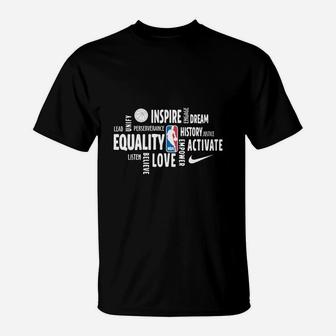 Black History Month Inspire Dream History Equality Activate Love Shirt T-Shirt - Thegiftio UK