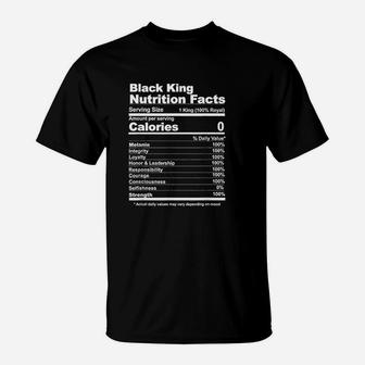 Black King Nutritional Facts T-Shirt | Crazezy AU